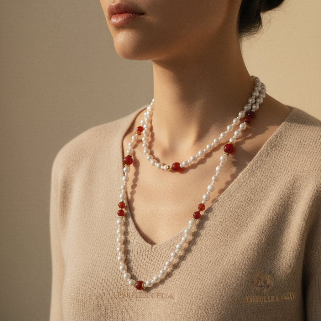 The Blaze of Fire: S925 Silver Jiali Freshwater Pearl Necklace & Bracelet Set