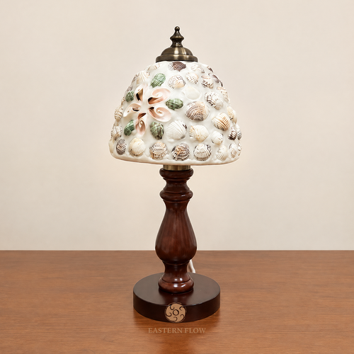 Energy Lamp： Hand-Encrusted Natural Seashell Table Lamp