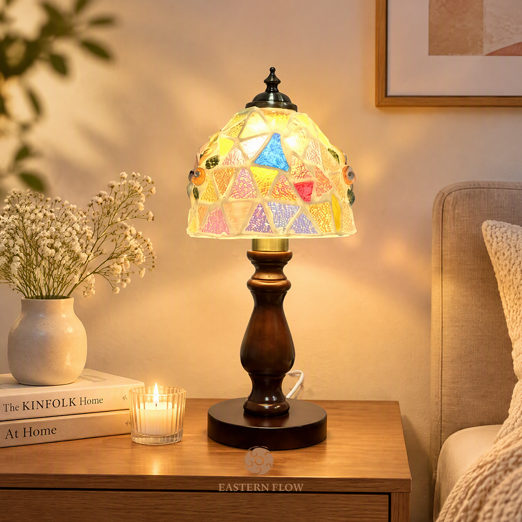 Energy Lamp ： Golden Fan Shell & Silver Glass Table Lamp