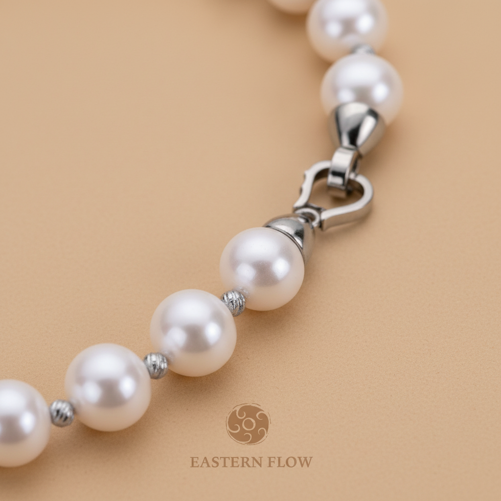 The Flow of Metal: Alloy & Freshwater Pearl Bracelet