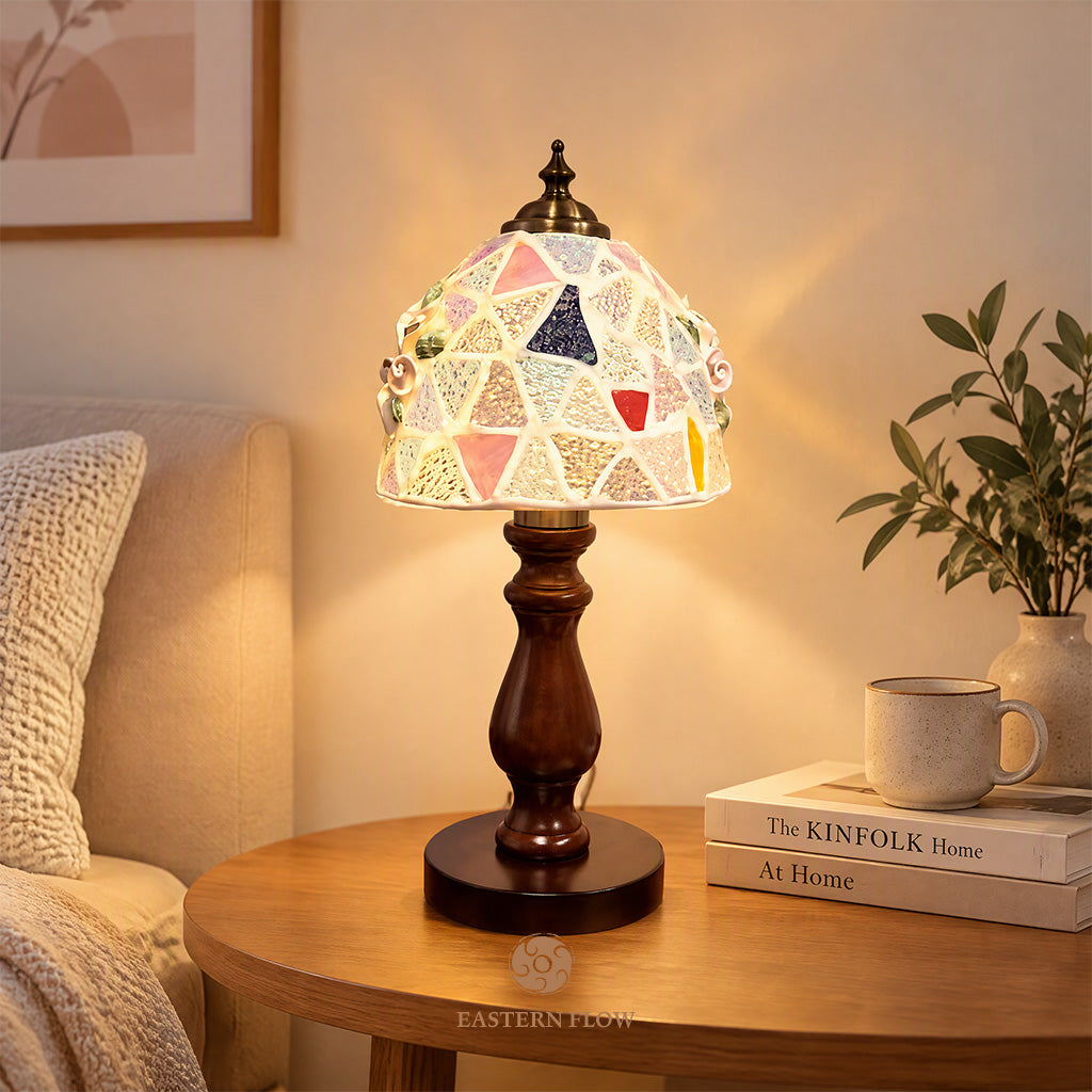 Energy Lamp ： Golden Fan Shell & Silver Glass Table Lamp