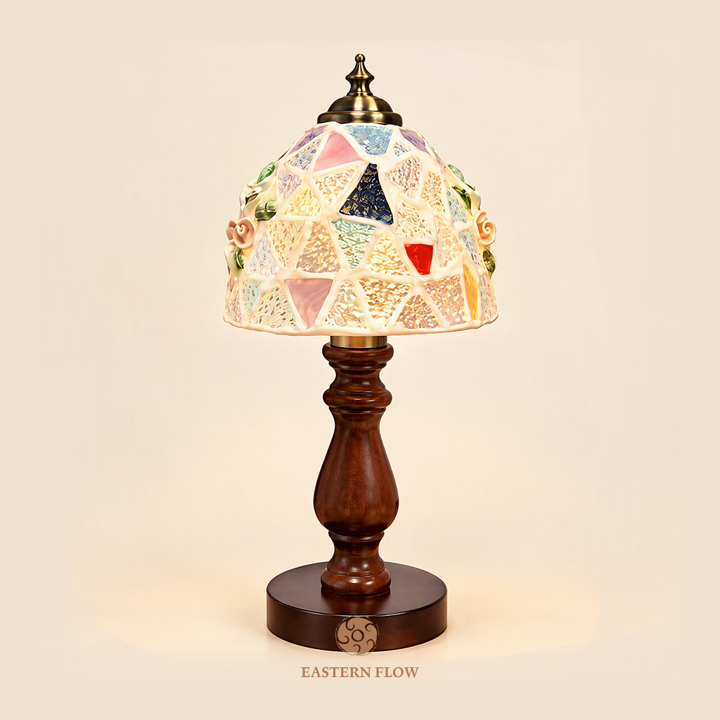 Energy Lamp ： Golden Fan Shell & Silver Glass Table Lamp