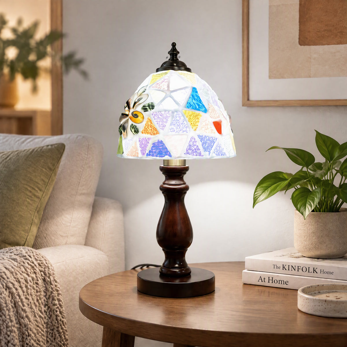 Energy Lamp ： Golden Fan Shell & Silver Glass Table Lamp