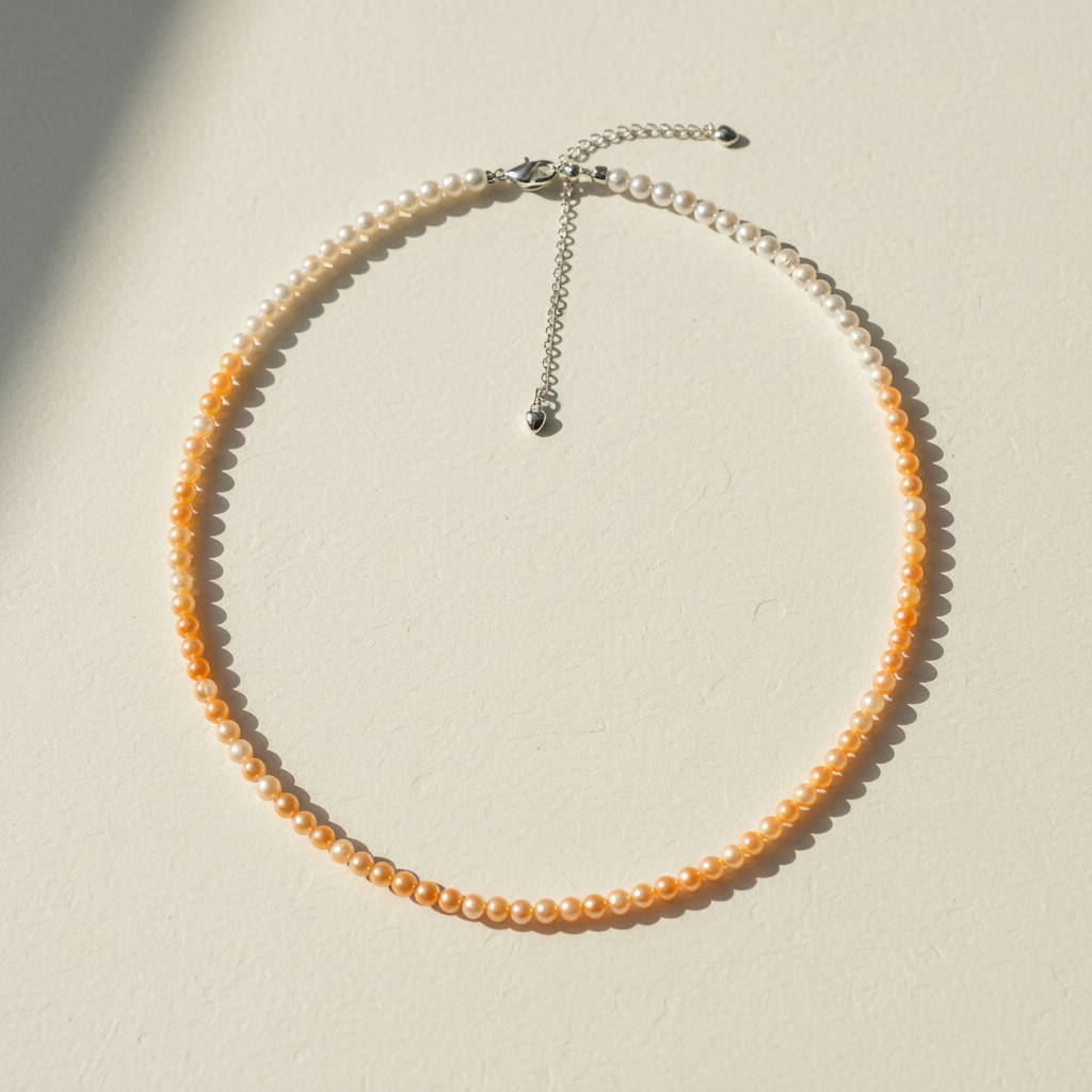 Earth Element S925 Silver Adjustable Jiabaili Freshwater Pearl Gradient Tiny Bead Necklace