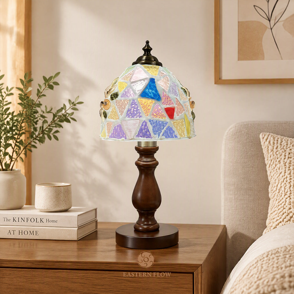 Energy Lamp ： Golden Fan Shell & Silver Glass Table Lamp