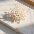 The Flow of Metal: Handwoven Natural Freshwater Pearl Brooch