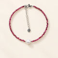 The Flow of Fire: Natural Freshwater Pearl & Garnet Bracelet
