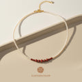 The Flow of Fire: Natural Freshwater Pearl & Red Agate Necklace