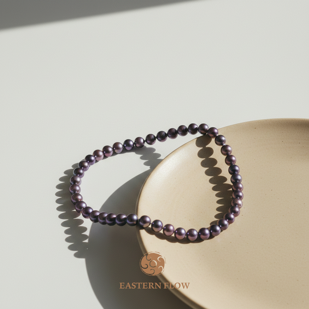 The Glow of Fire: S925 Silver Edison Purple Freshwater Pearl Necklace