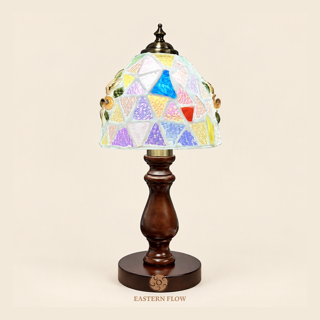 Energy Lamp ： Golden Fan Shell & Silver Glass Table Lamp