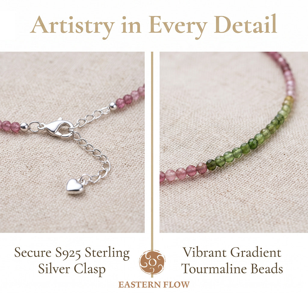 The Flow of Wood: Natural Pearl & Vibrant Tourmaline Necklace