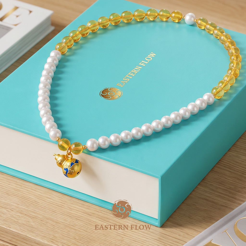 The Flow of Earth: Natural Freshwater Pearl & Citrine Double-Layer Bracelet