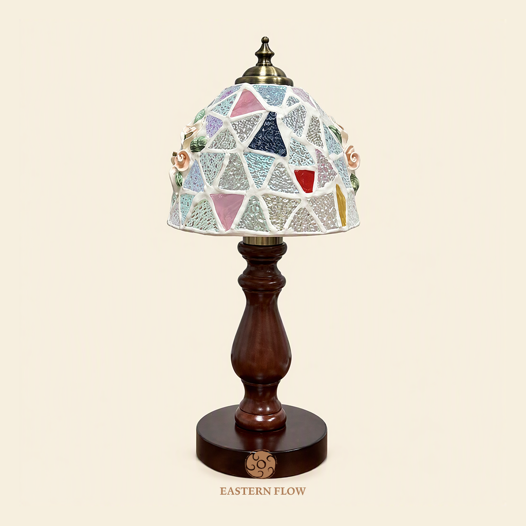 Energy Lamp ： Golden Fan Shell & Silver Glass Table Lamp