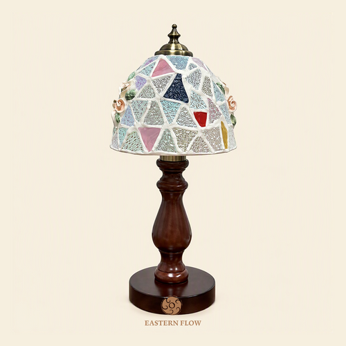 Energy Lamp ： Golden Fan Shell & Silver Glass Table Lamp