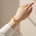 The Flow of Earth: Natural Freshwater Pearl & Citrine Double-Layer Bracelet