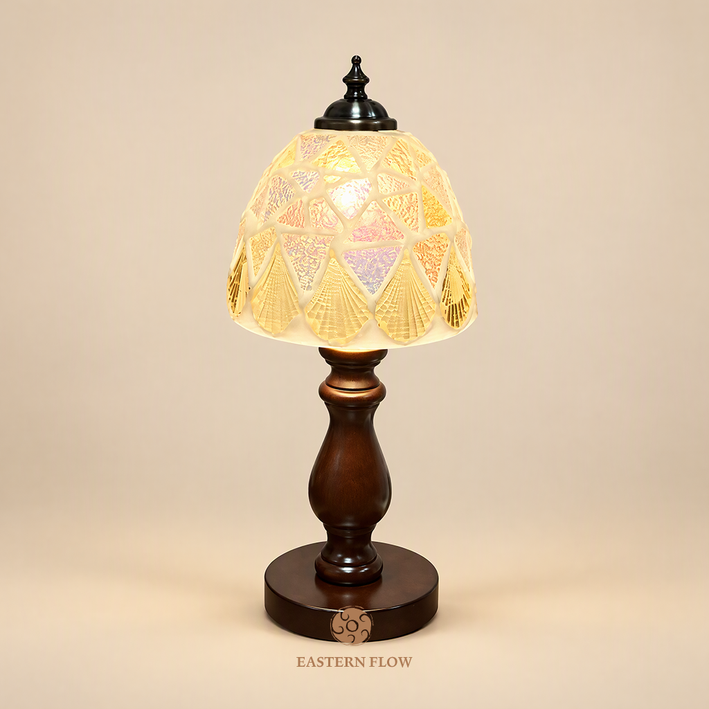 Energy Lamp ：Hand-Cut Iridescent Glass Table Lamp