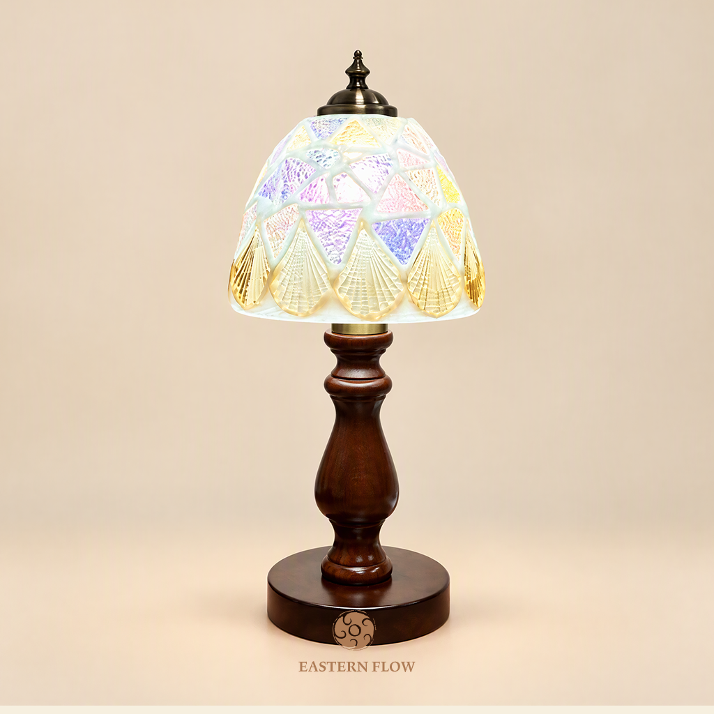 Energy Lamp ：Hand-Cut Iridescent Glass Table Lamp