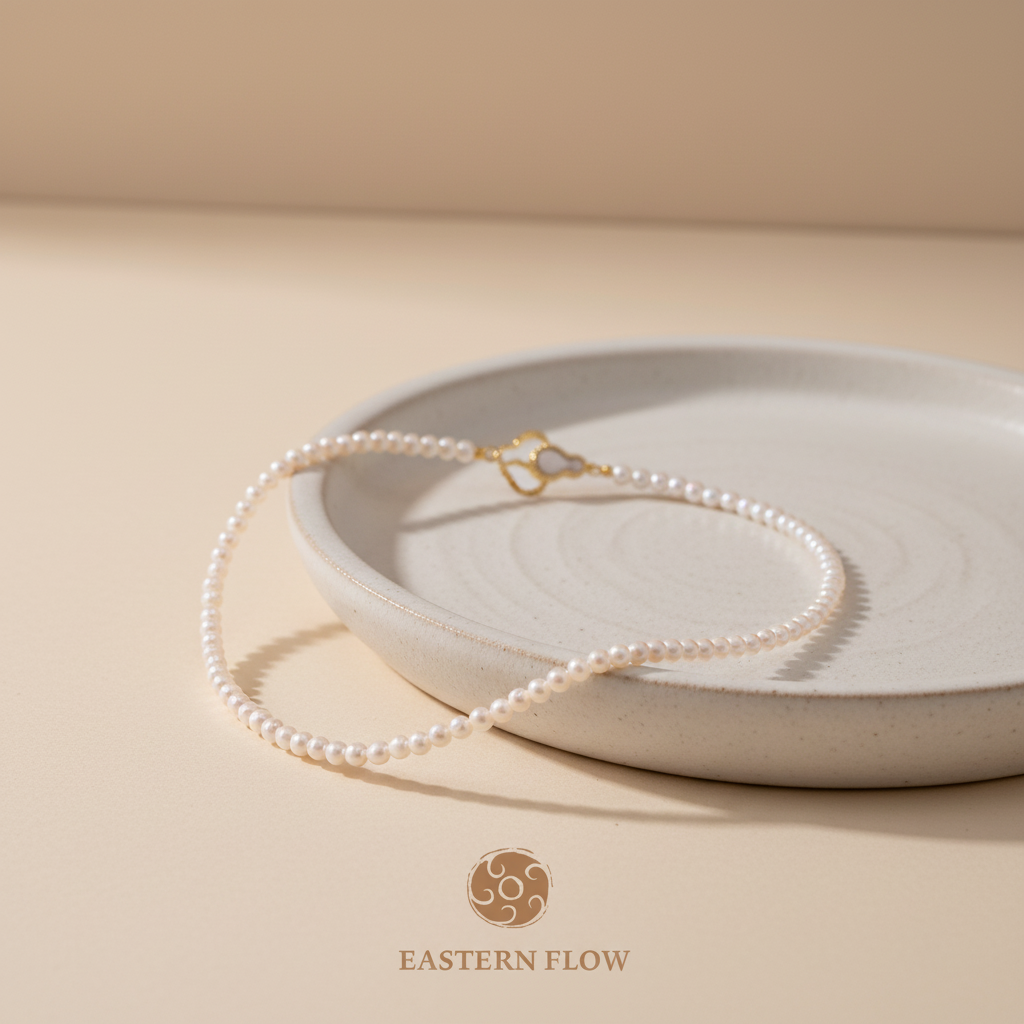 The Flow of Fire: Jiali Freshwater Pearl & Red Agate Necklace