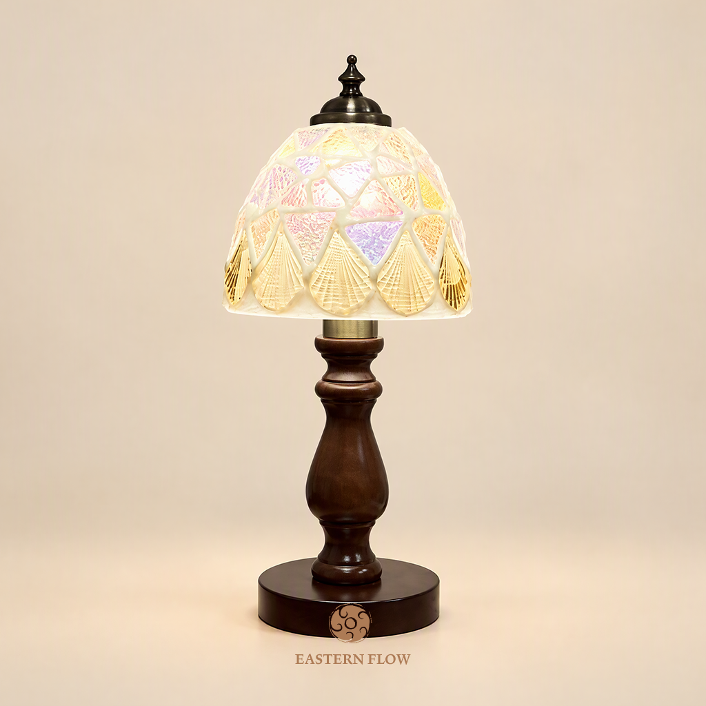 Energy Lamp ：Hand-Cut Iridescent Glass Table Lamp