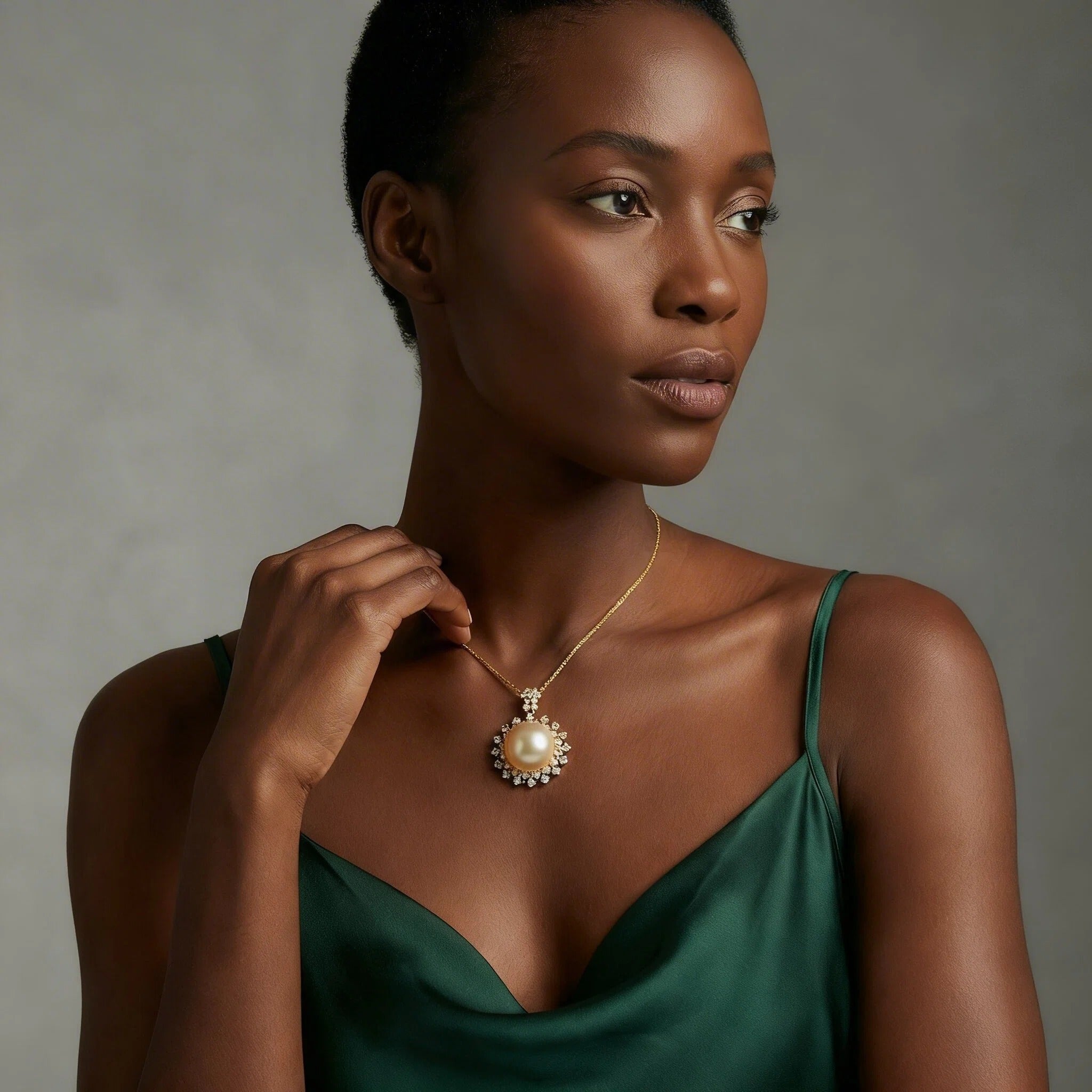 S925 Silver Sea & Gold Pearl Pendant