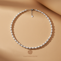 Natural freshwater pearl necklace, Metal Element jewelry for decisive executives - Eastern Flow