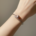 Earth Element S925 Silver Edison Freshwater Pearl Bangle