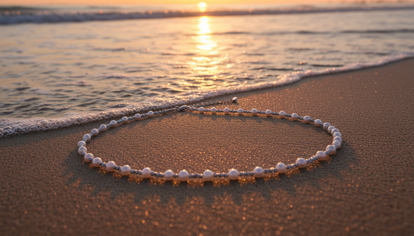 The Flow of Metal: Alloy & Freshwater Pearl Necklace