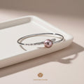The Flow of Fire: Natural Purple Freshwater Pearl Open Bangle
