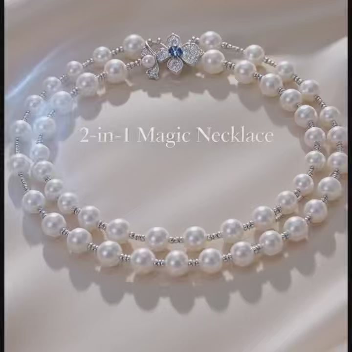 The Flow of Water: Natural Freshwater Pearl Flower Sweater Chain