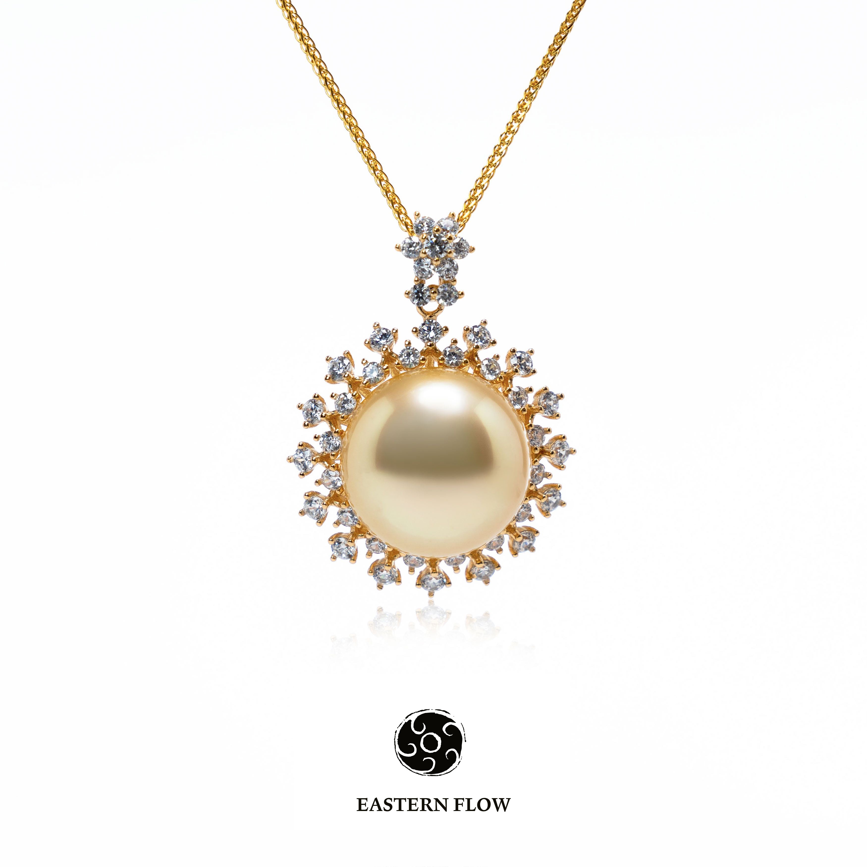S925 Silver Sea & Gold Pearl Pendant